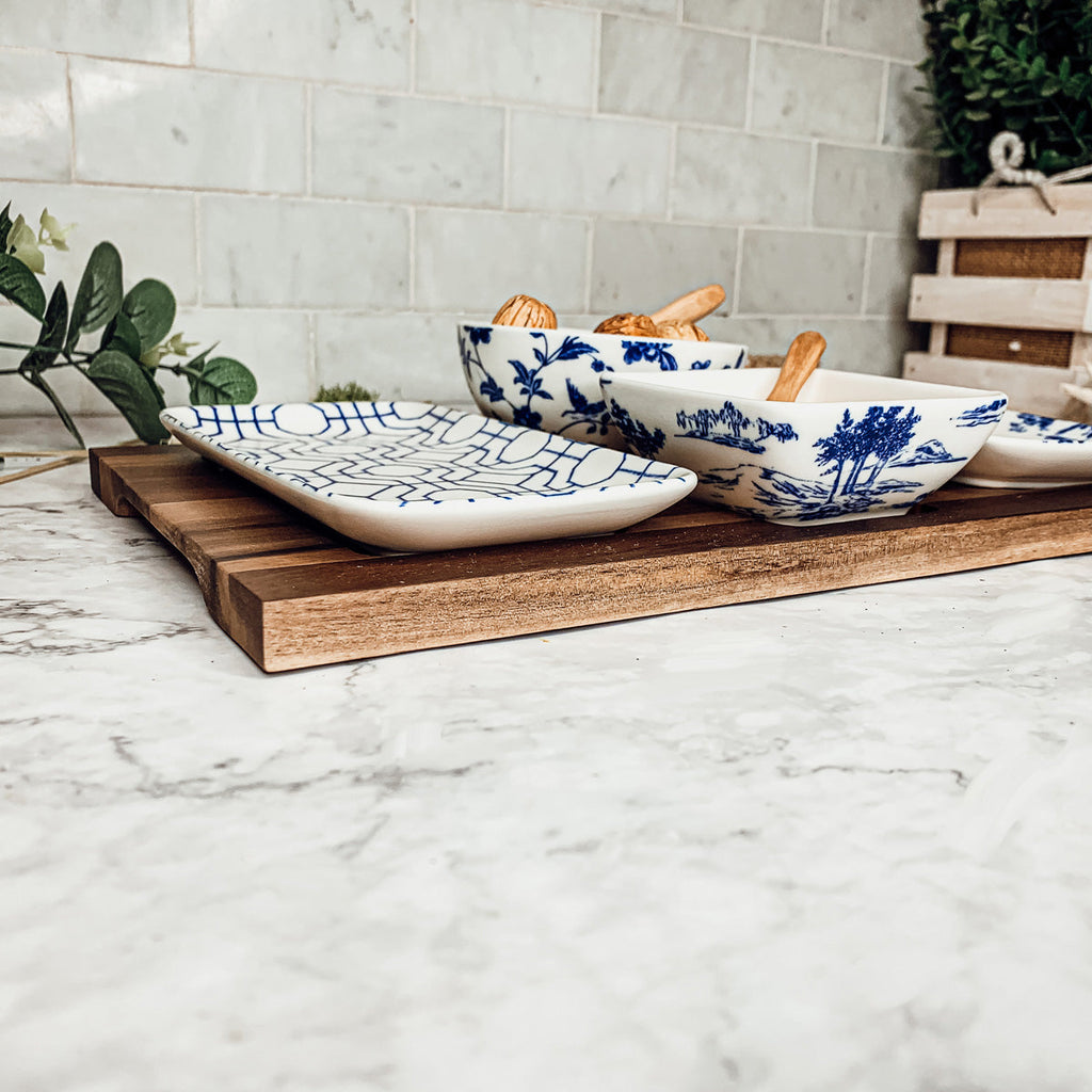 Blue & White Chinoiserie Tapas Set — 7 Piece