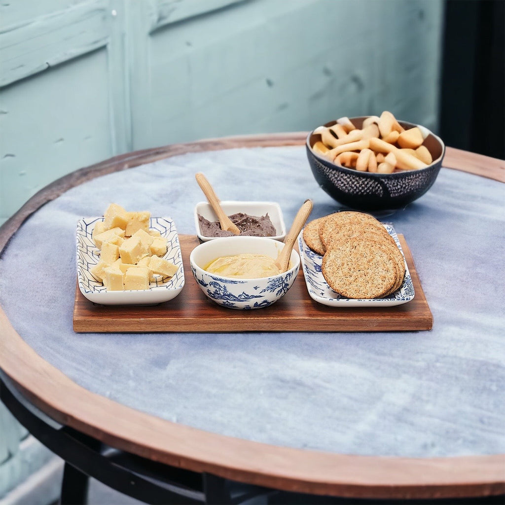 Blue & White Chinoiserie Tapas Set — 7 Piece
