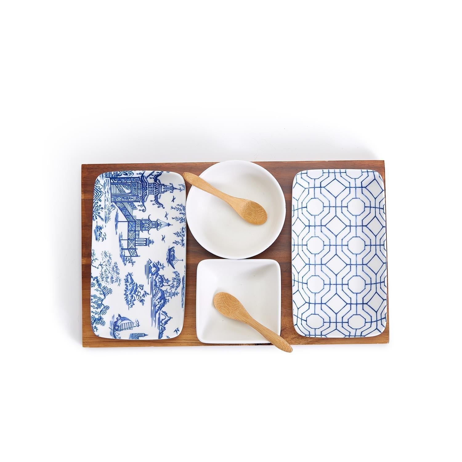 Blue & White Chinoiserie Tapas Set — 7 Piece