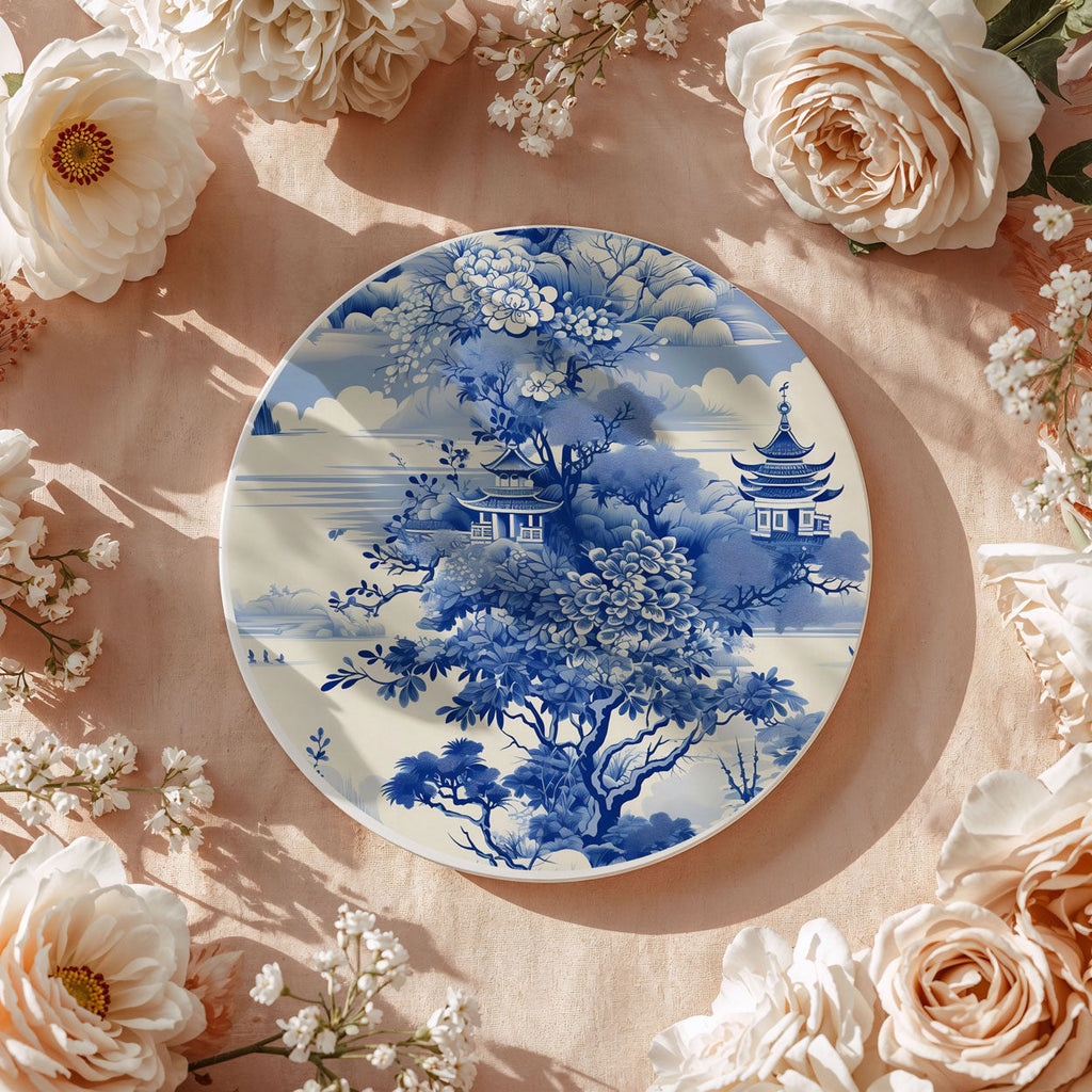 Blue & White Chinoiserie Ceramic Coasters