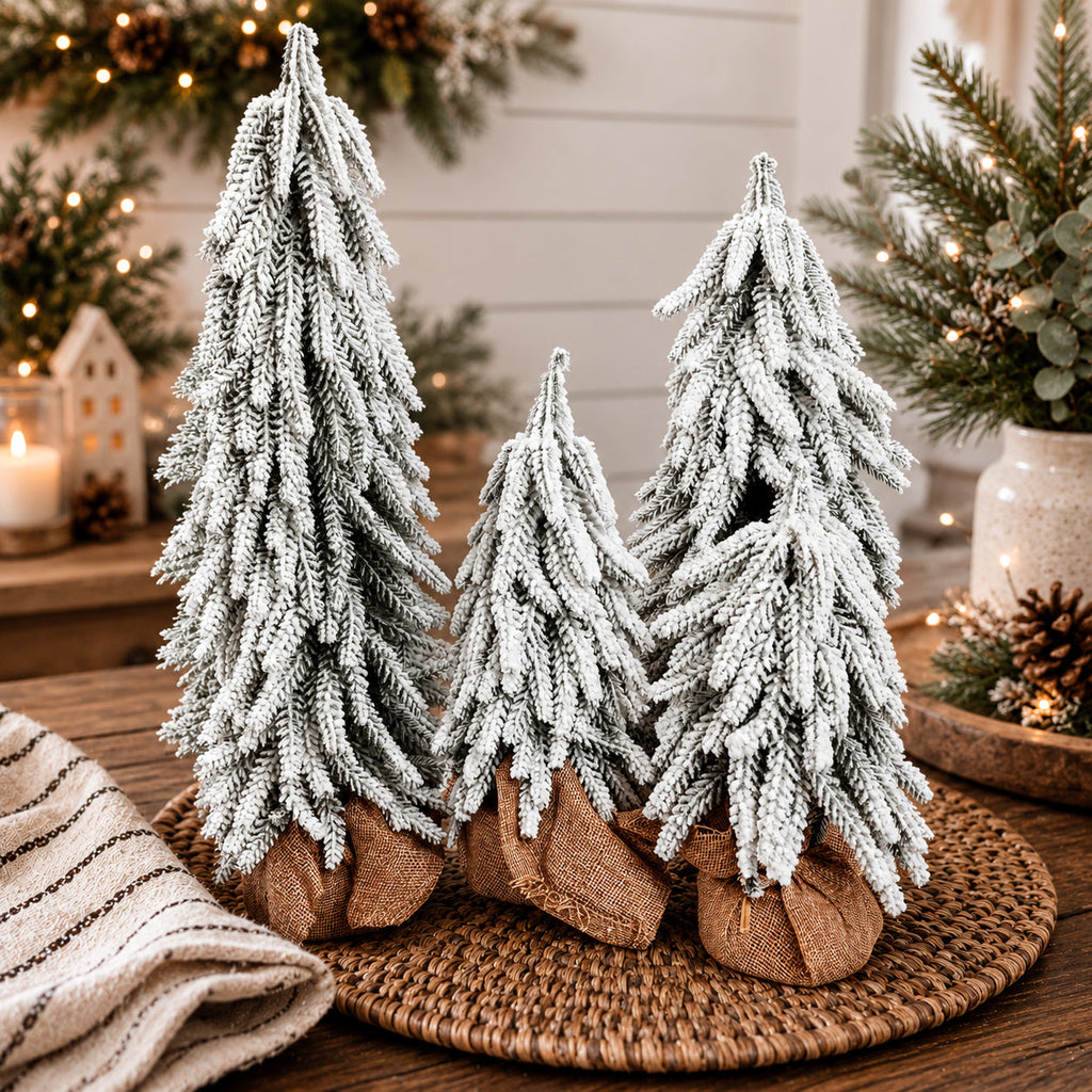 Flocked Mini Christmas Trees