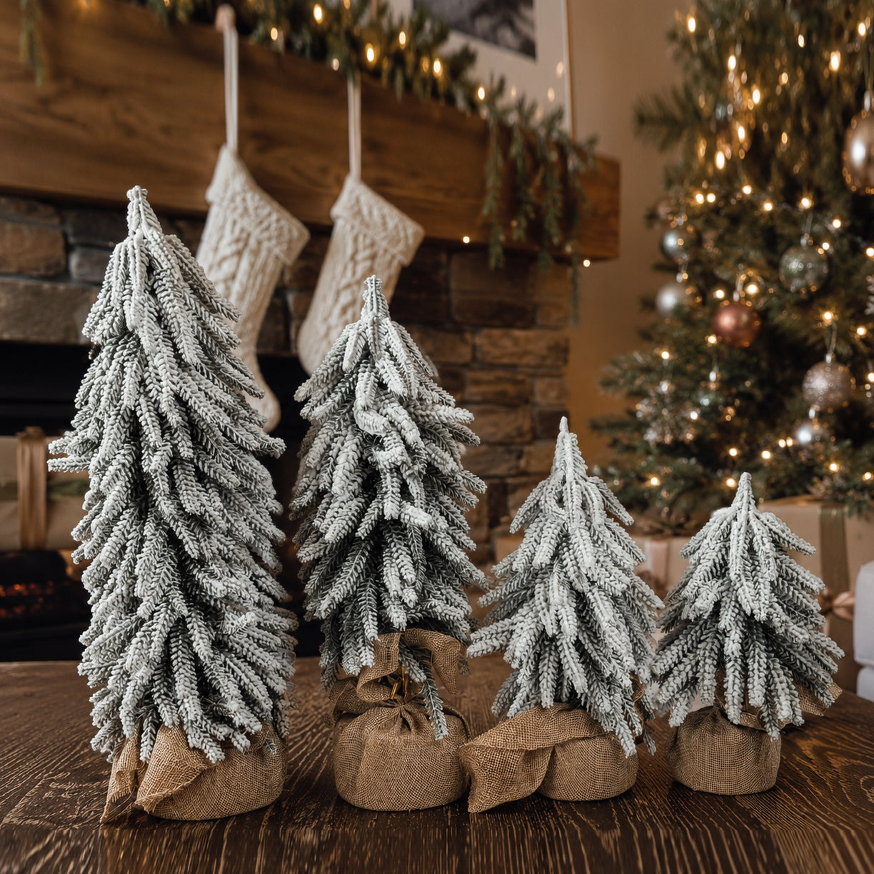 Flocked Mini Christmas Trees