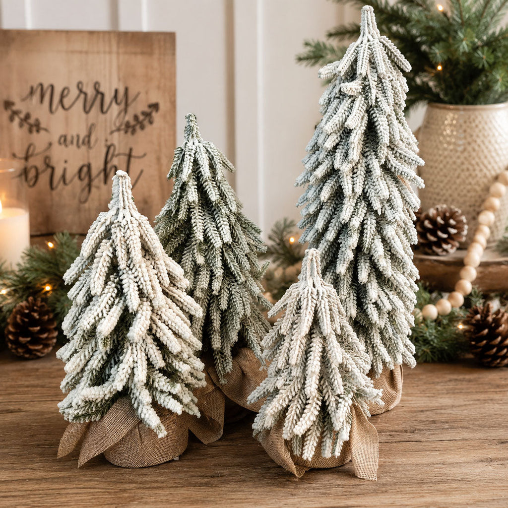 Flocked Mini Christmas Trees