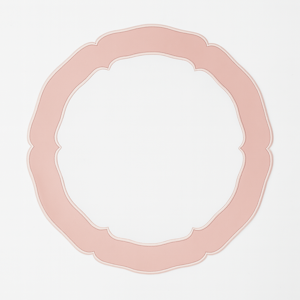 CLARION WHITE & PINK FAUX LEATHER PLACEMAT (Set Of 4)