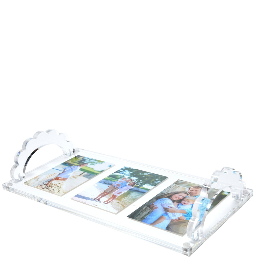 Clear Acrylic Scallop Handle Photo Tray