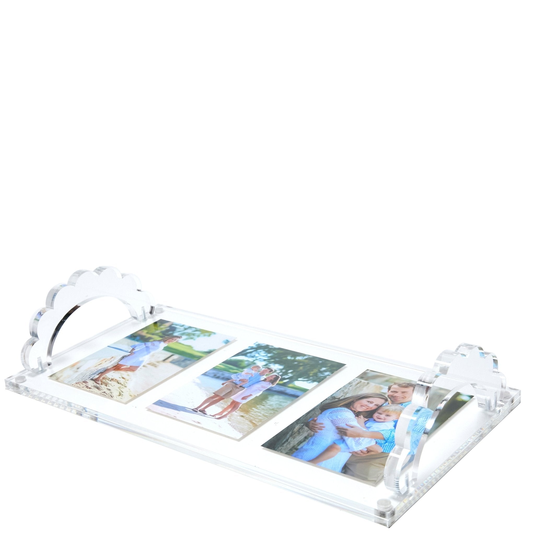 Clear Acrylic Scallop Handle Photo Tray