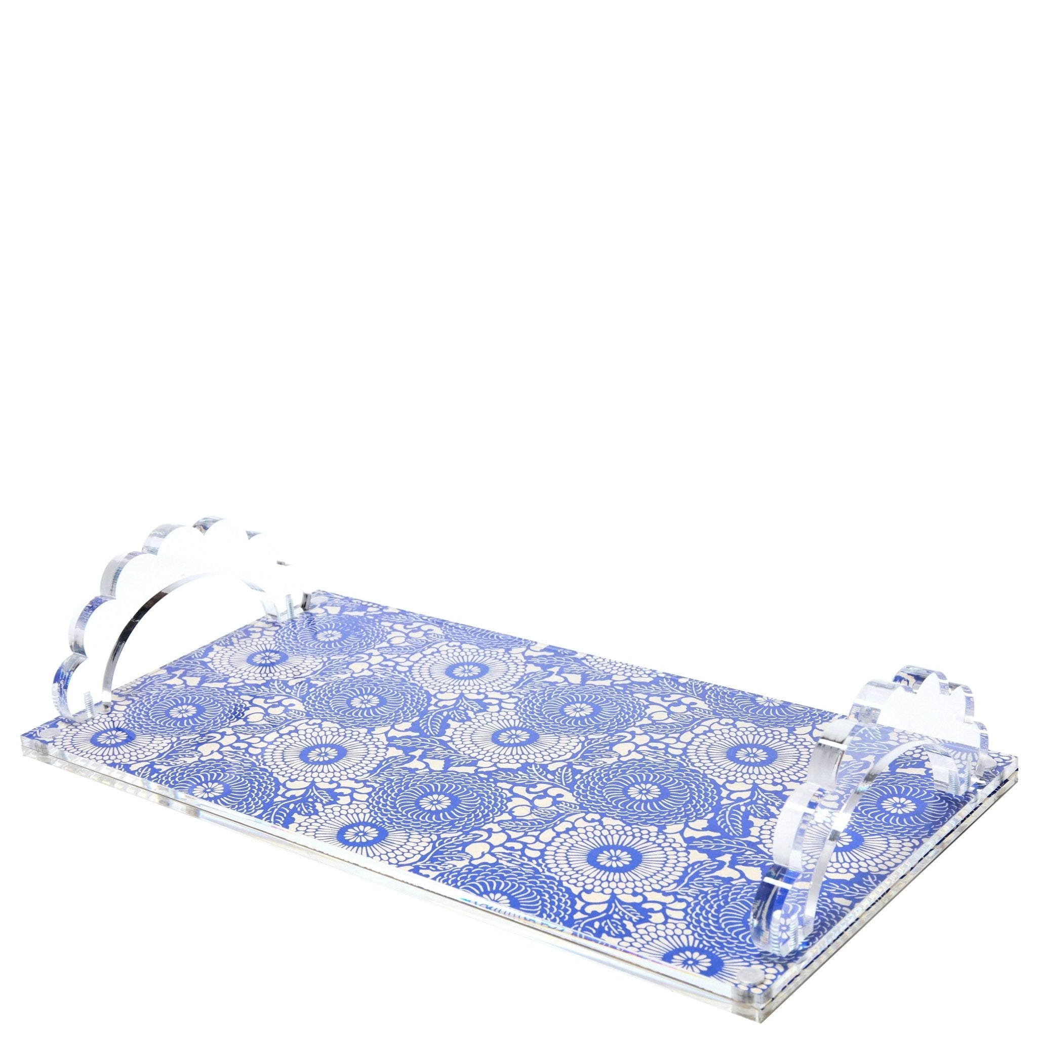 Clear Acrylic Scallop Handle Photo Tray