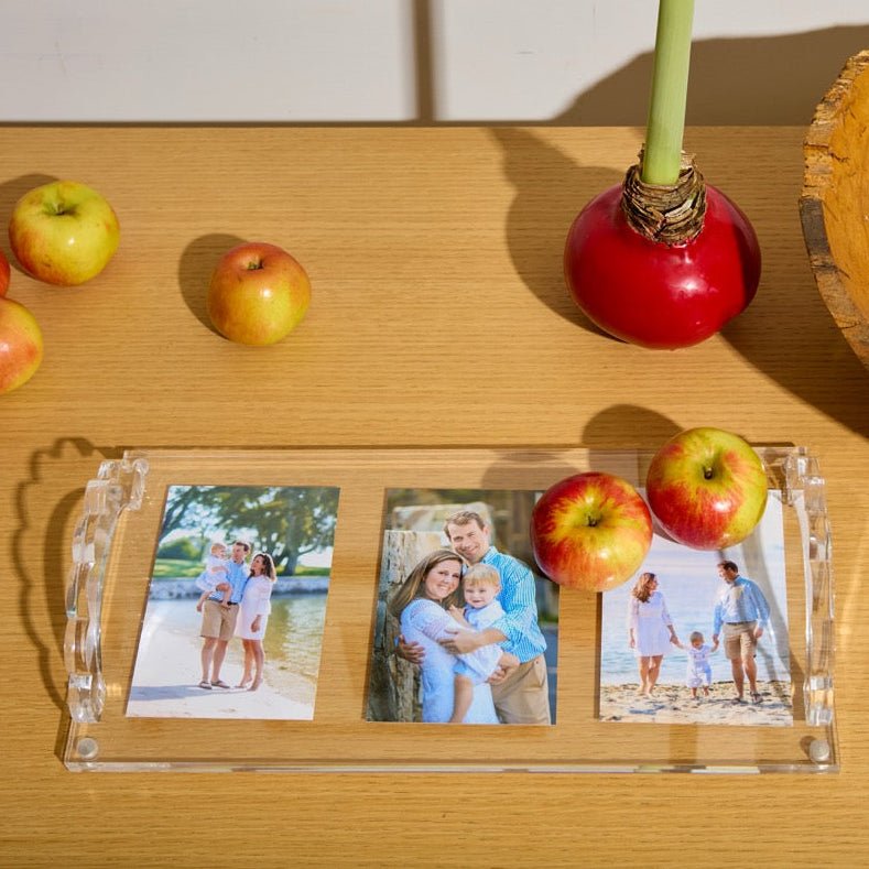 Clear Acrylic Scallop Handle Photo Tray