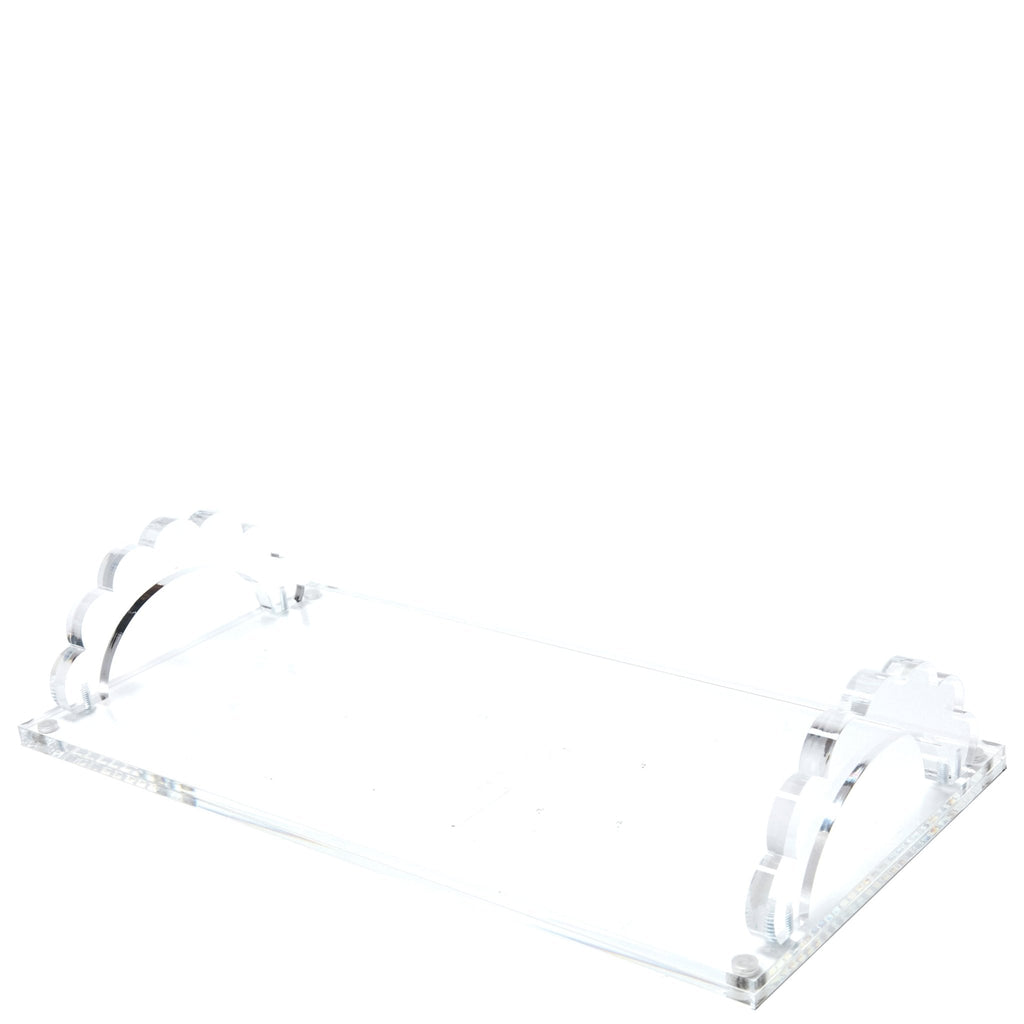 Clear Acrylic Scallop Handle Photo Tray