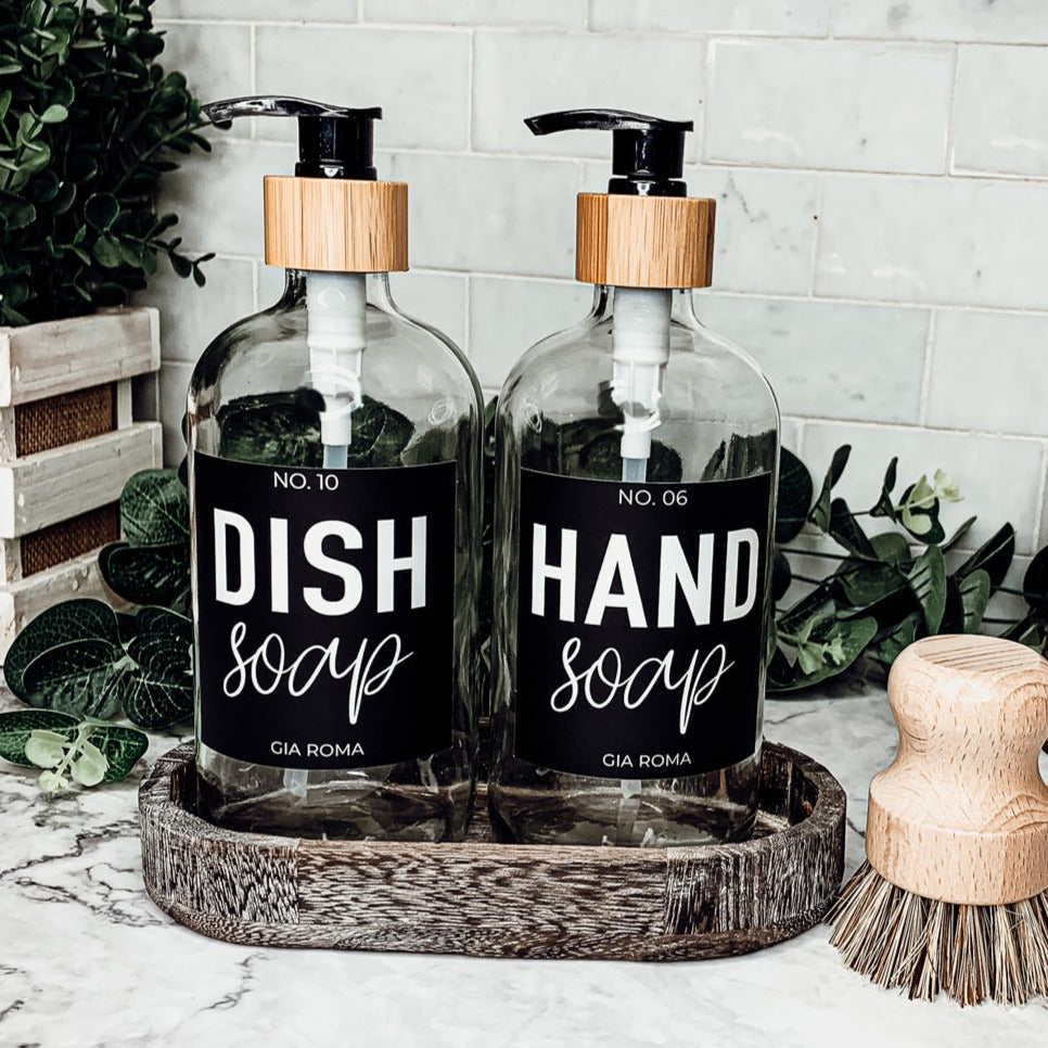 Clear Glass Refillable Soap Dispenser — 16 oz