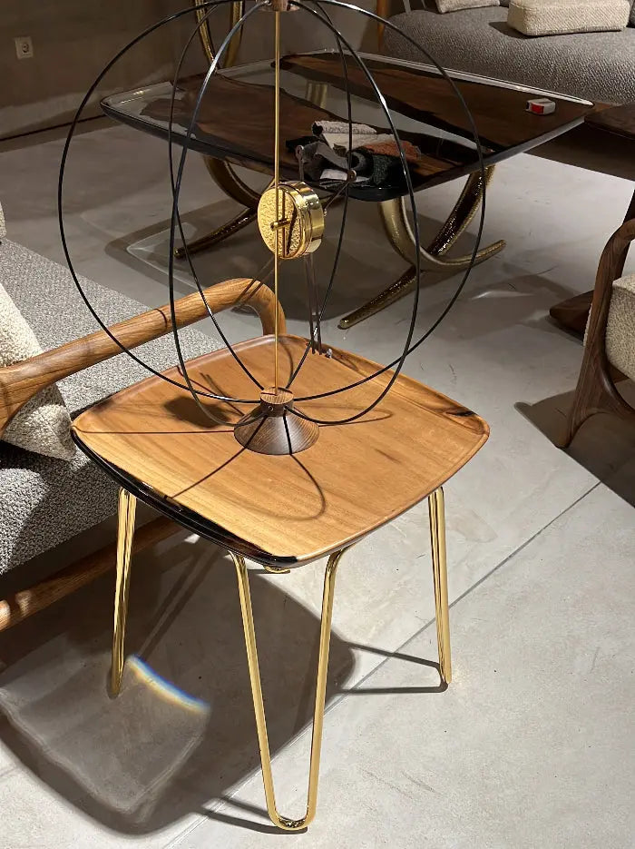 Ivory Rectangular Walnut & Resin Side Table