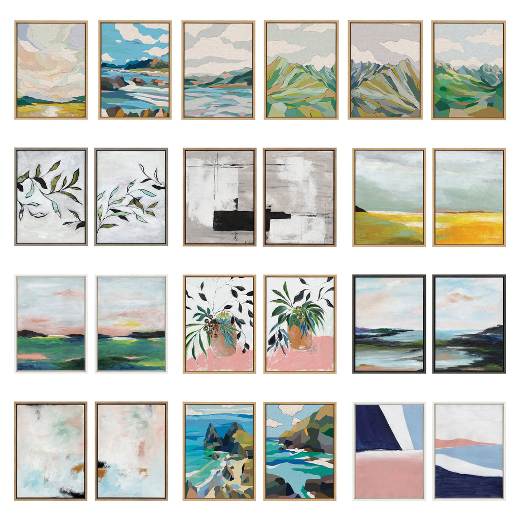 Sylvie Golden Root Lake I and II Framed Canvas Art Set by Nikita Jariwala
