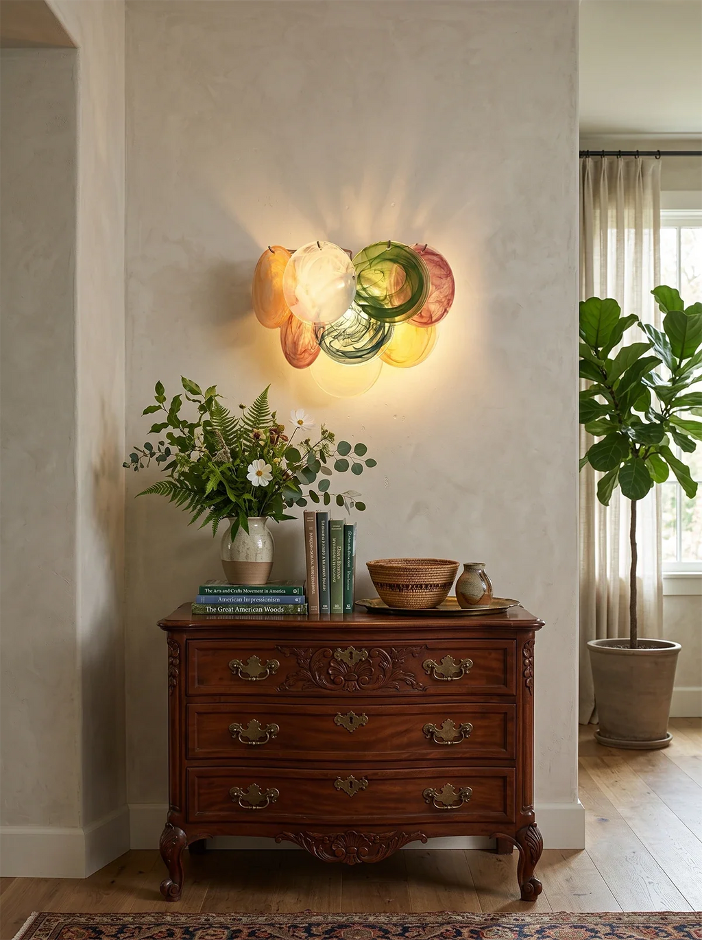Colorful Murano Disc Wall Lamp