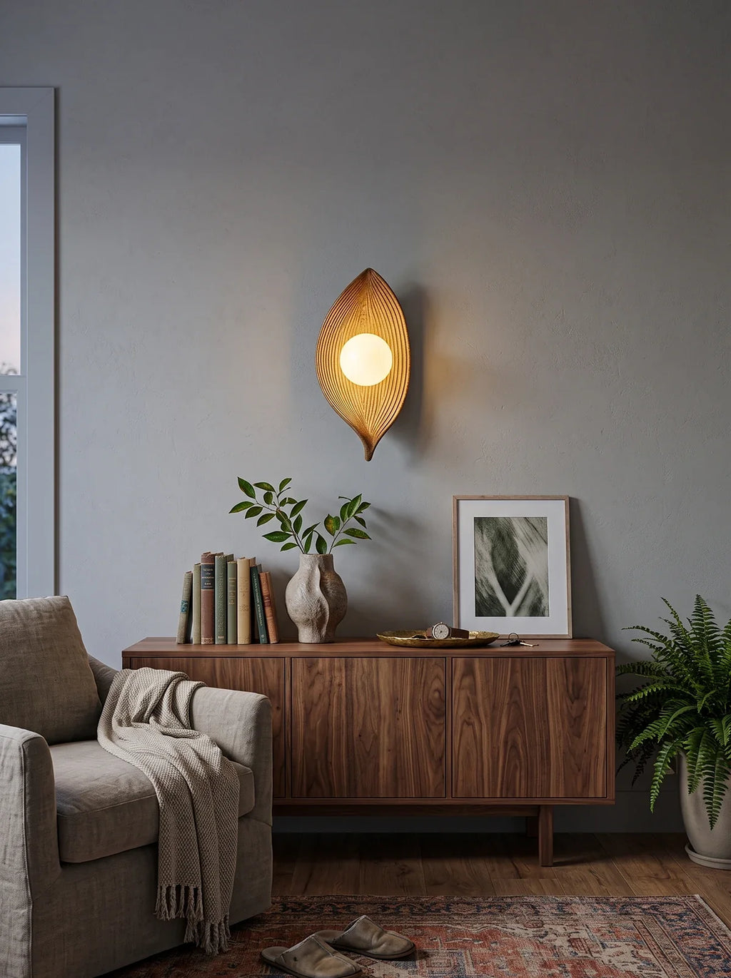 Contemporary Nordic Leaf Resin Wall Lamp
