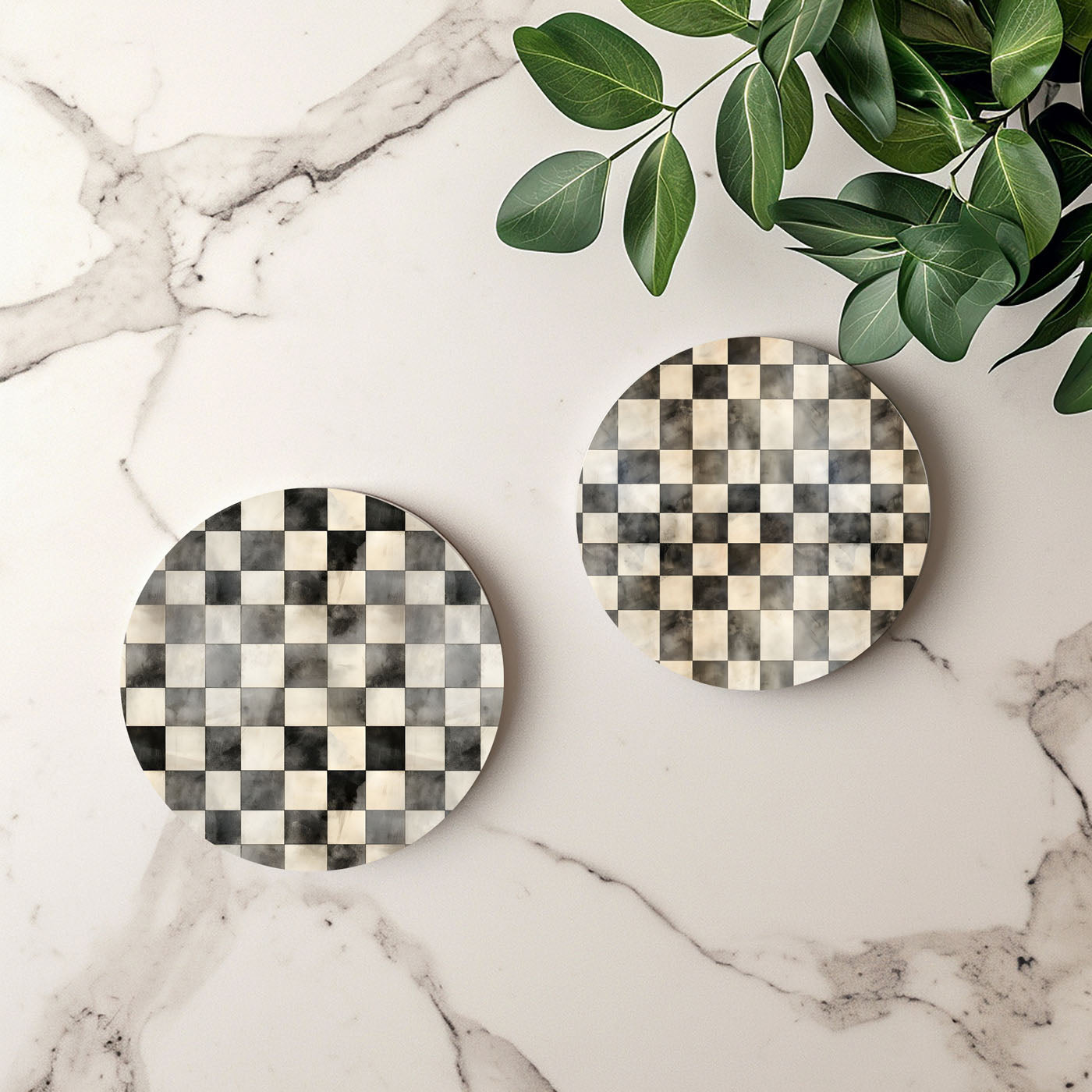 Courtly Check Ceramic Coasters
