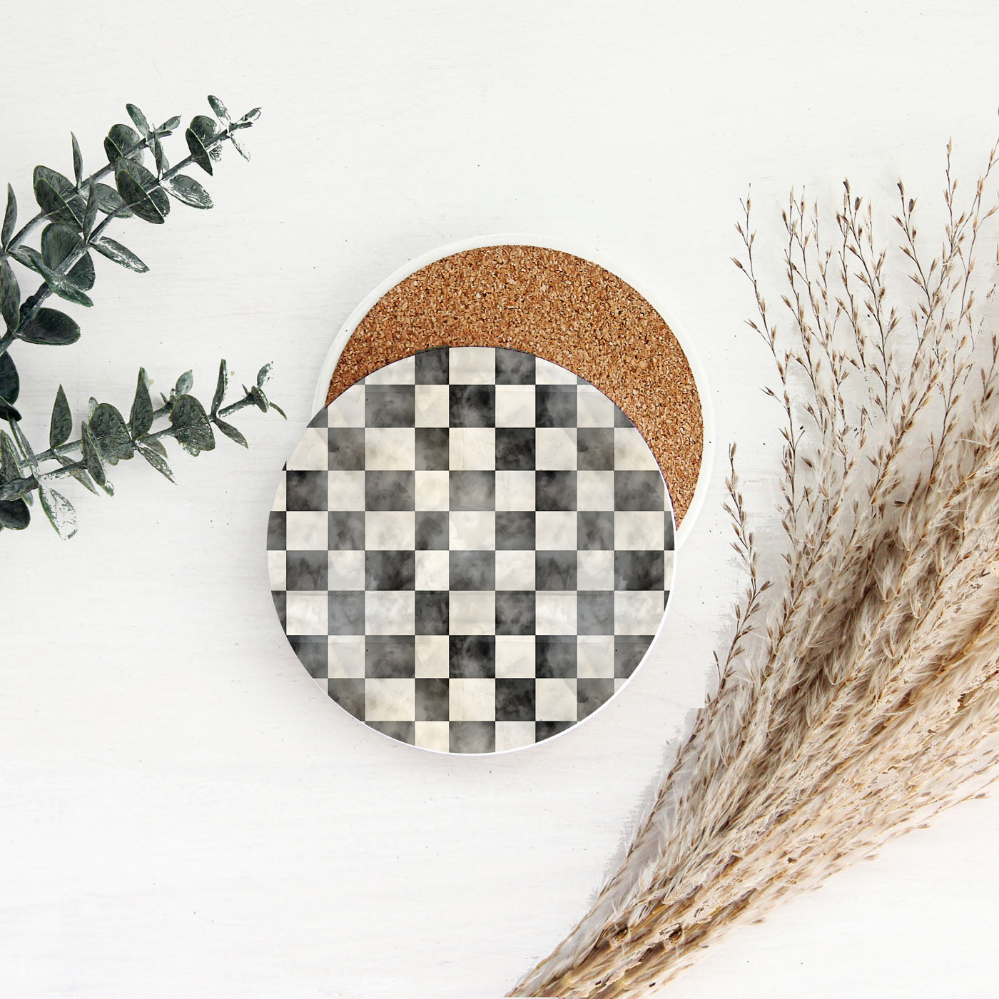 Courtly Check Ceramic Coasters