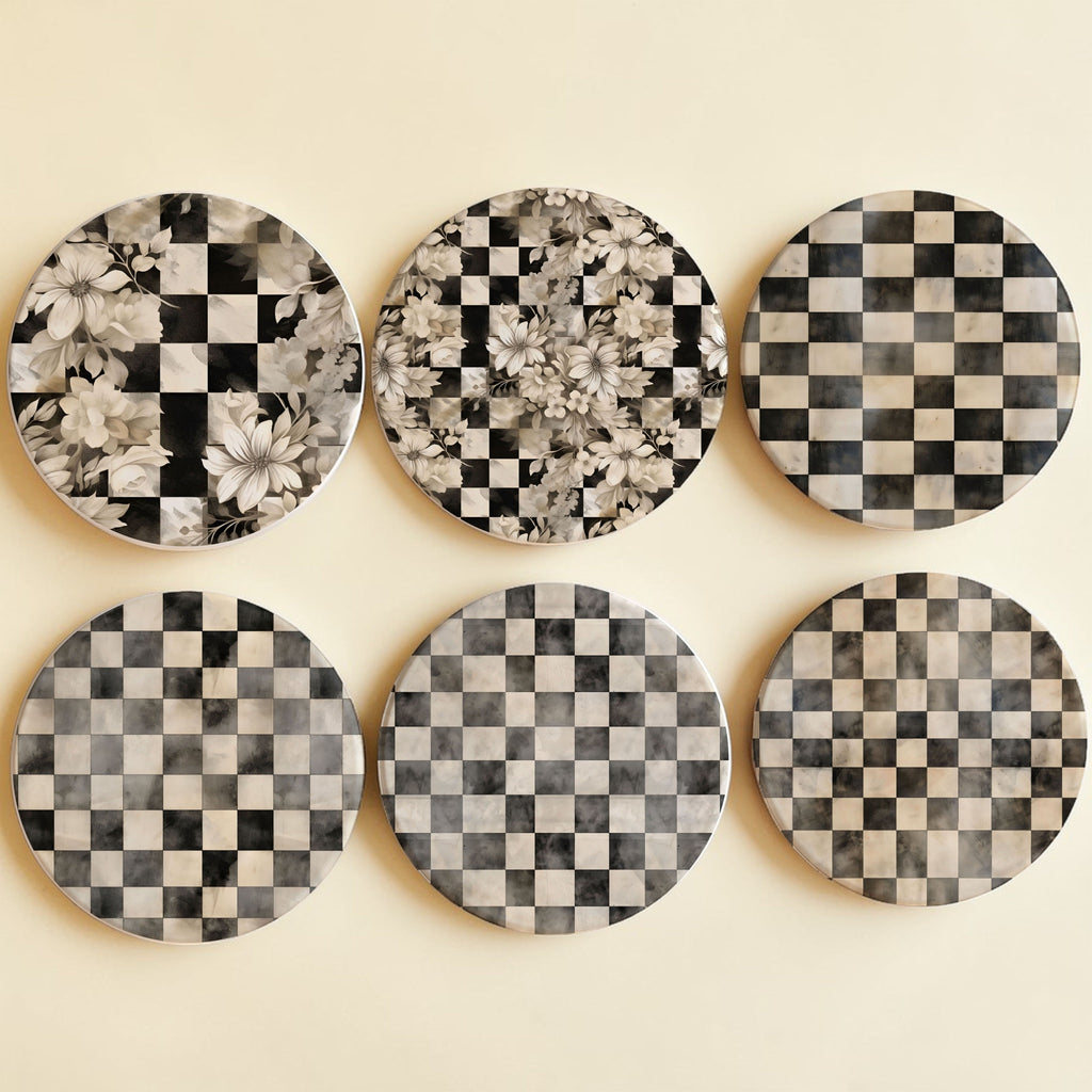 Courtly Check Ceramic Coasters