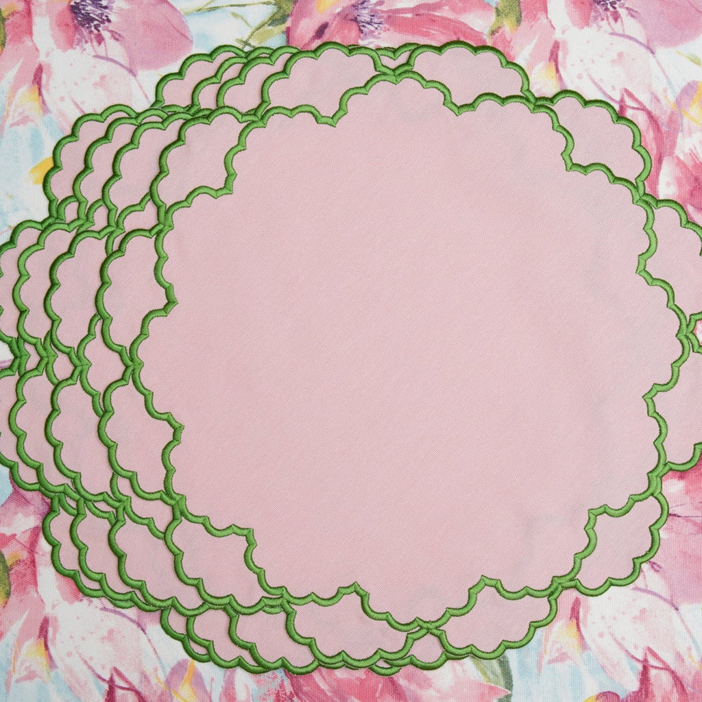 CRESSIDA LIGHT PINK ROUND FABRIC PLACEMAT (Set Of 4)
