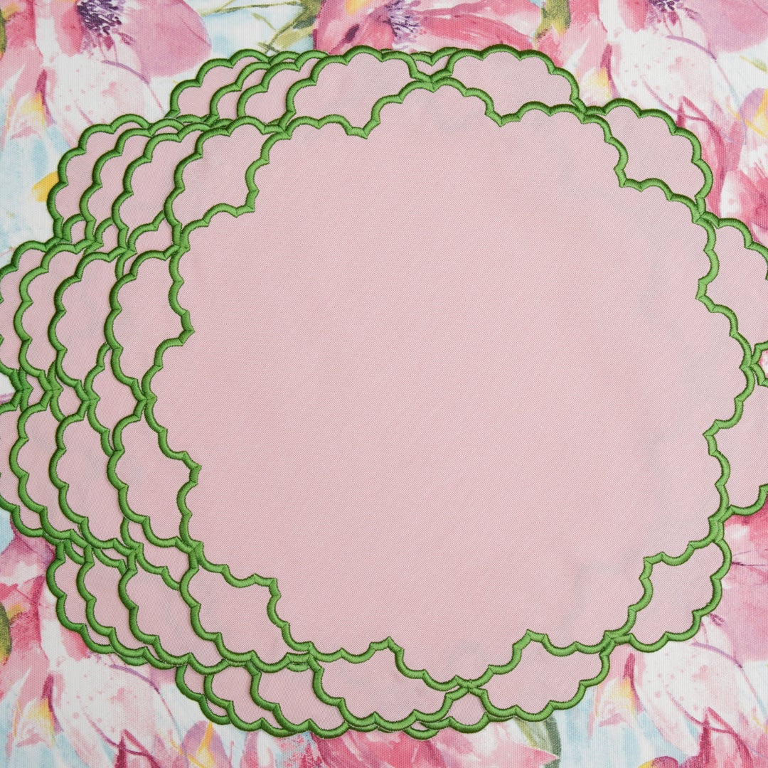 CRESSIDA LIGHT PINK ROUND FABRIC PLACEMAT (Set Of 4)