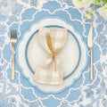 CRESSIDA SCALLOPED BLUE FABRIC PLACEMAT (Set Of 4)