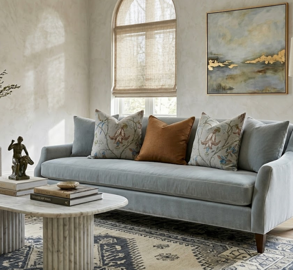 Cristabel Pillow Cover in Blue