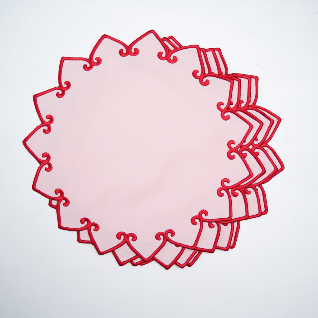 ASHBURY PINK CROWN FABRIC PLACEMAT (Set Of 4)