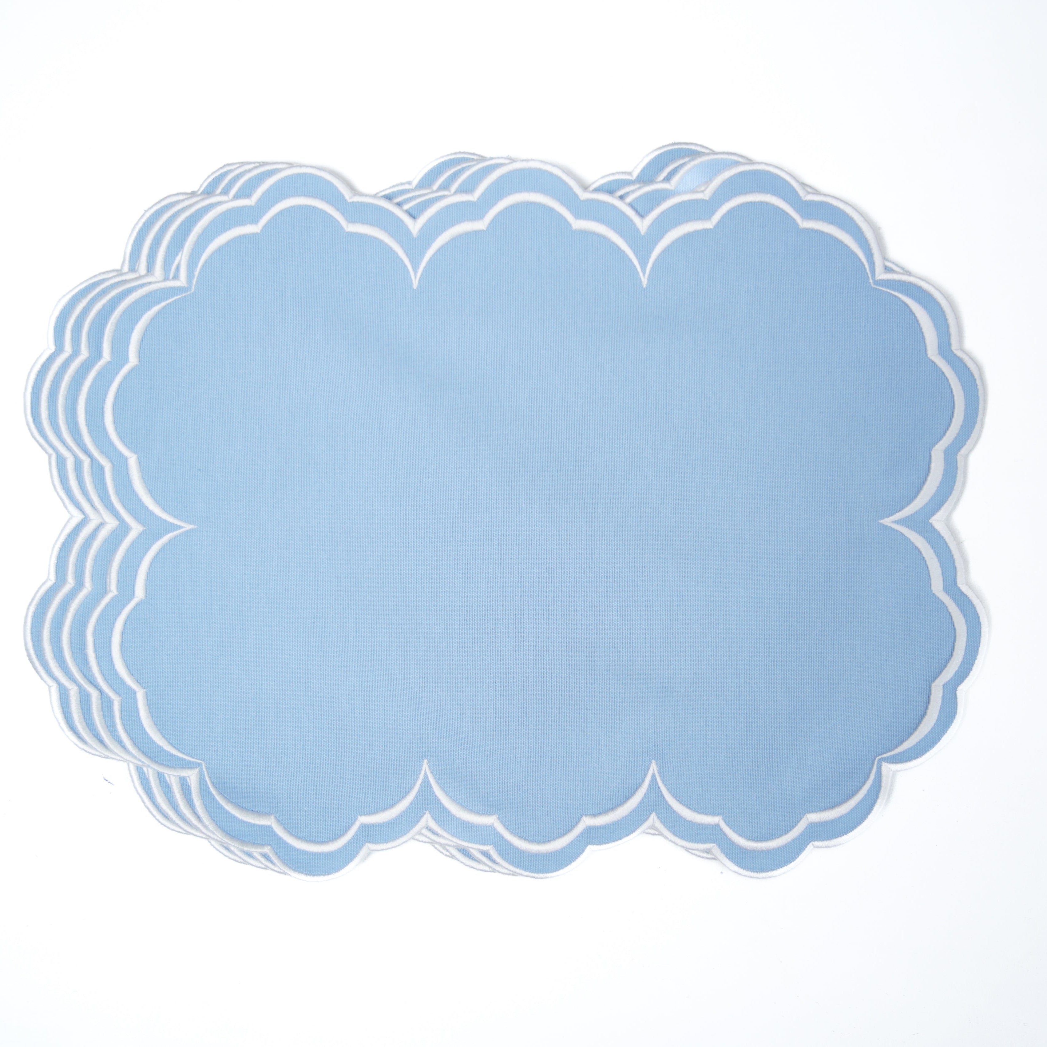 AQUELLE BABY BLUE RECTANGLE FABRIC PLACEMAT (Set Of 4)