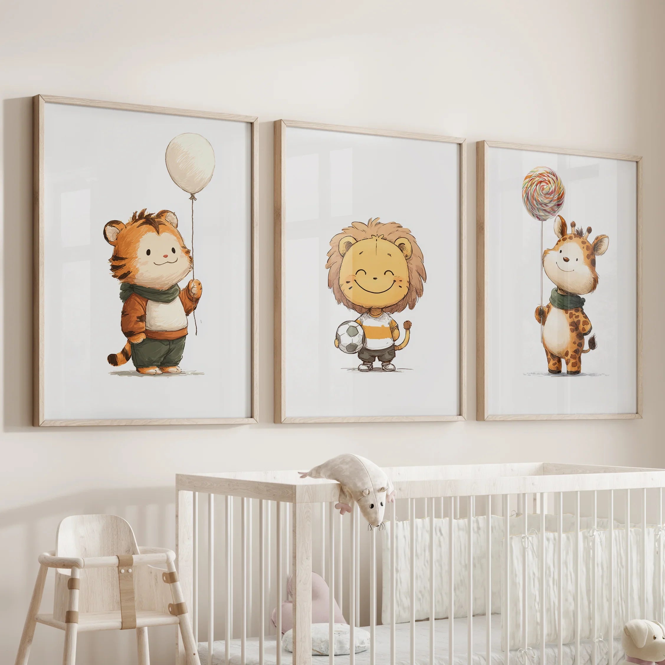 Woodland Safari Nursery Wall Art Set