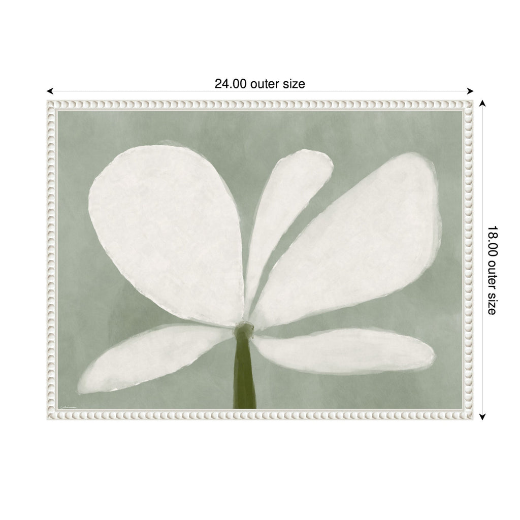 White Floral No. 2 by Gabrielly Guedes Framed Canvas Wall Art Print
