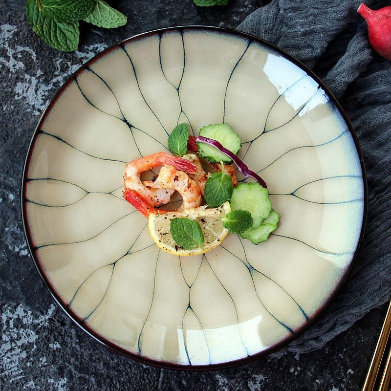 High-End Creative Ceramic Dinner Plates – Japanese Underglaze Serving Dishes