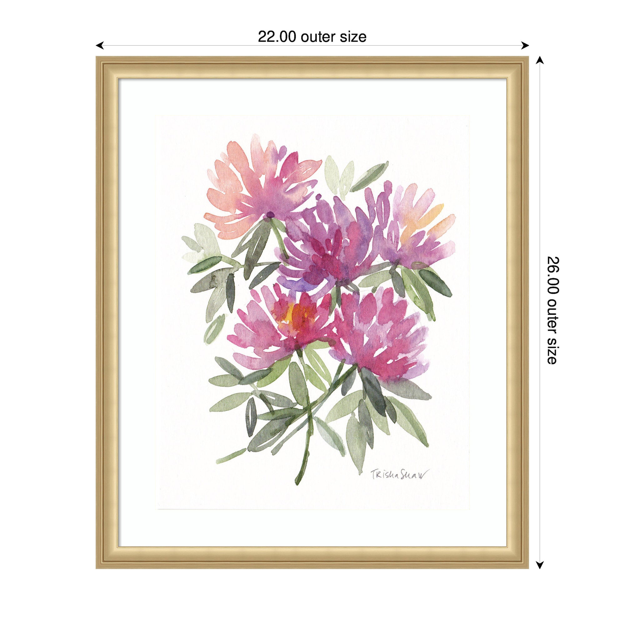 Framed Art Abstract Watercolor Pink Floral by Patricia Shaw