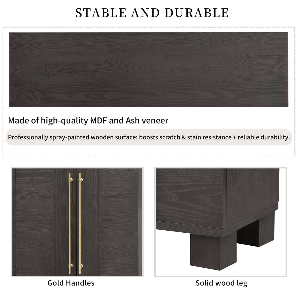 Modern Wood Sideboard with Adjustable Shelves