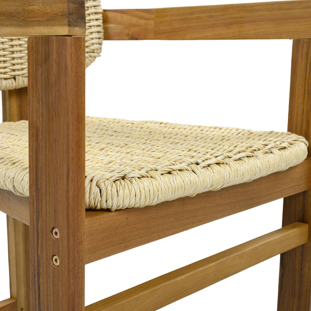 Outdoor Accent Armchairs For Patio (Set of 2) - Natural / Teak