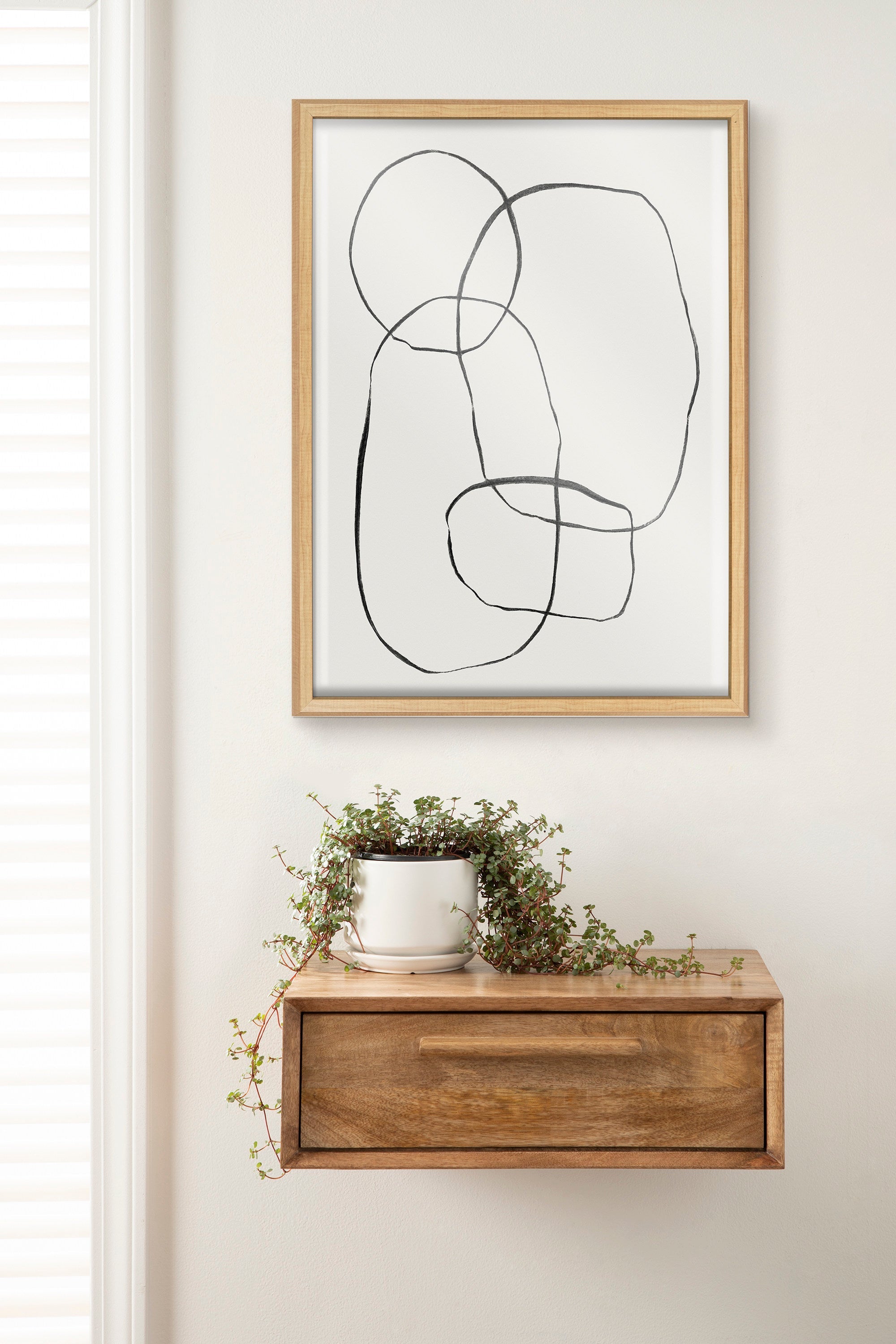 Blake 871 Modern Circles Framed Printed Glass by Teju Reval of SnazzyHues
