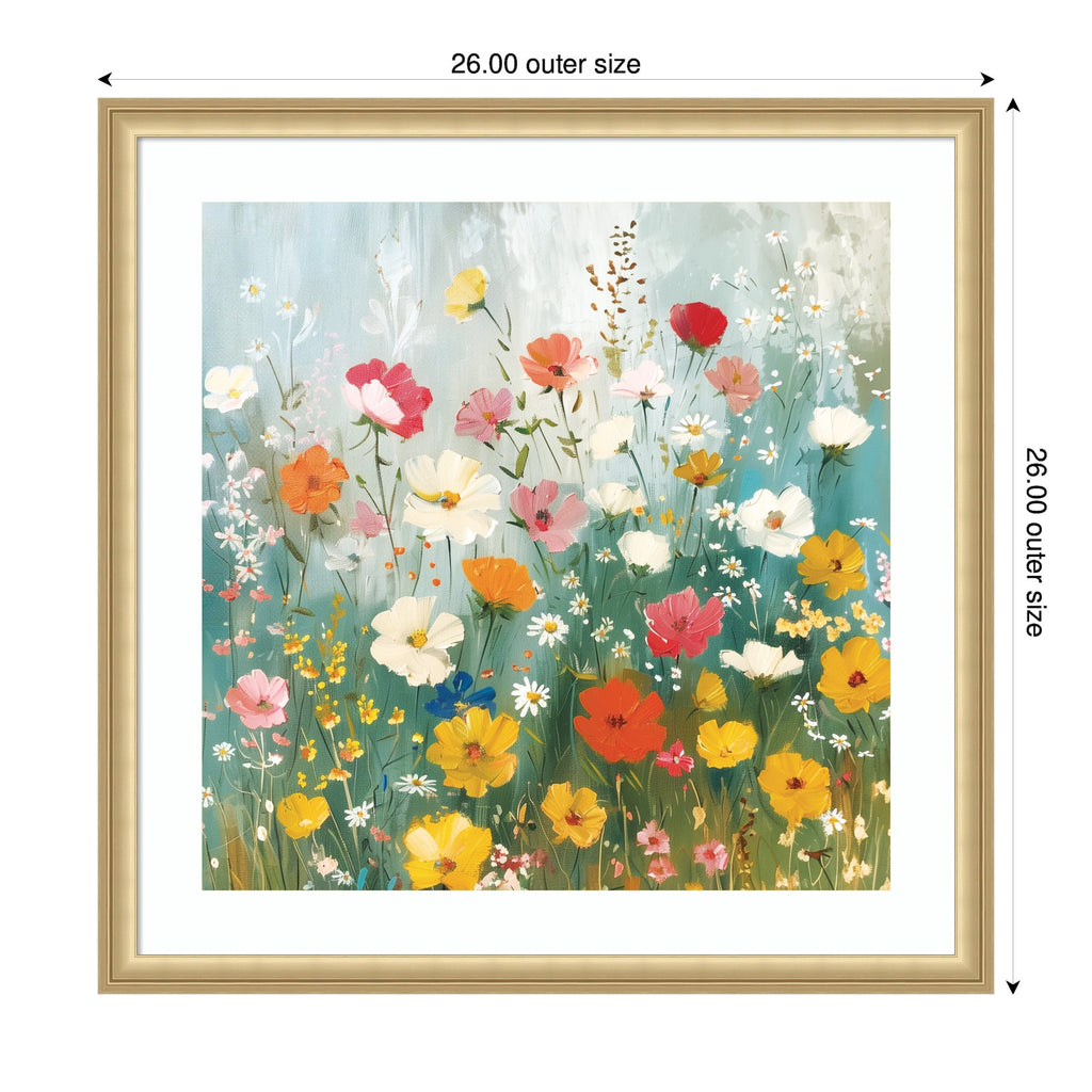 Framed Art Boho Wildflower Garden by The Creative Bunch Studio