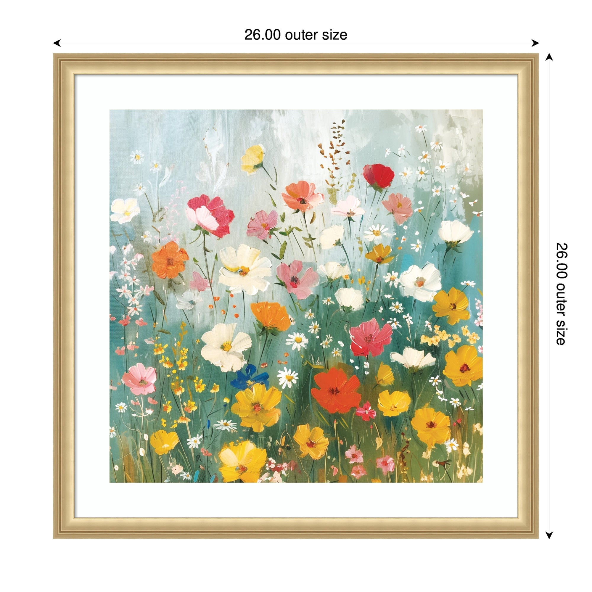 Framed Art Boho Wildflower Garden by The Creative Bunch Studio
