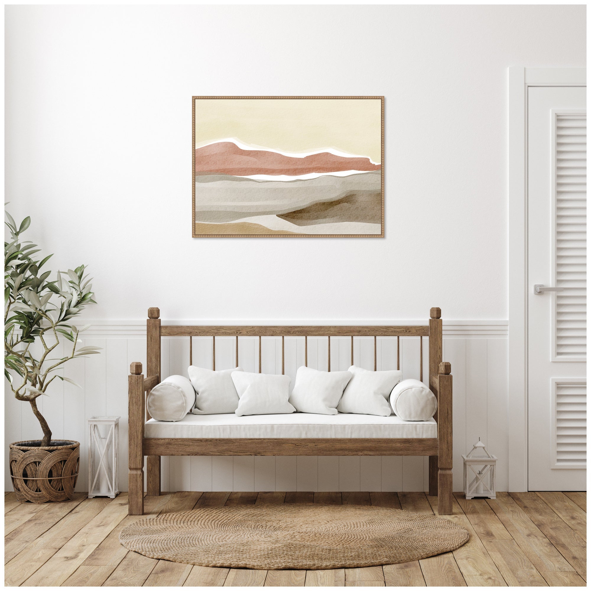 Brown Hill by Nikita Jariwala Framed Canvas Wall Art Print
