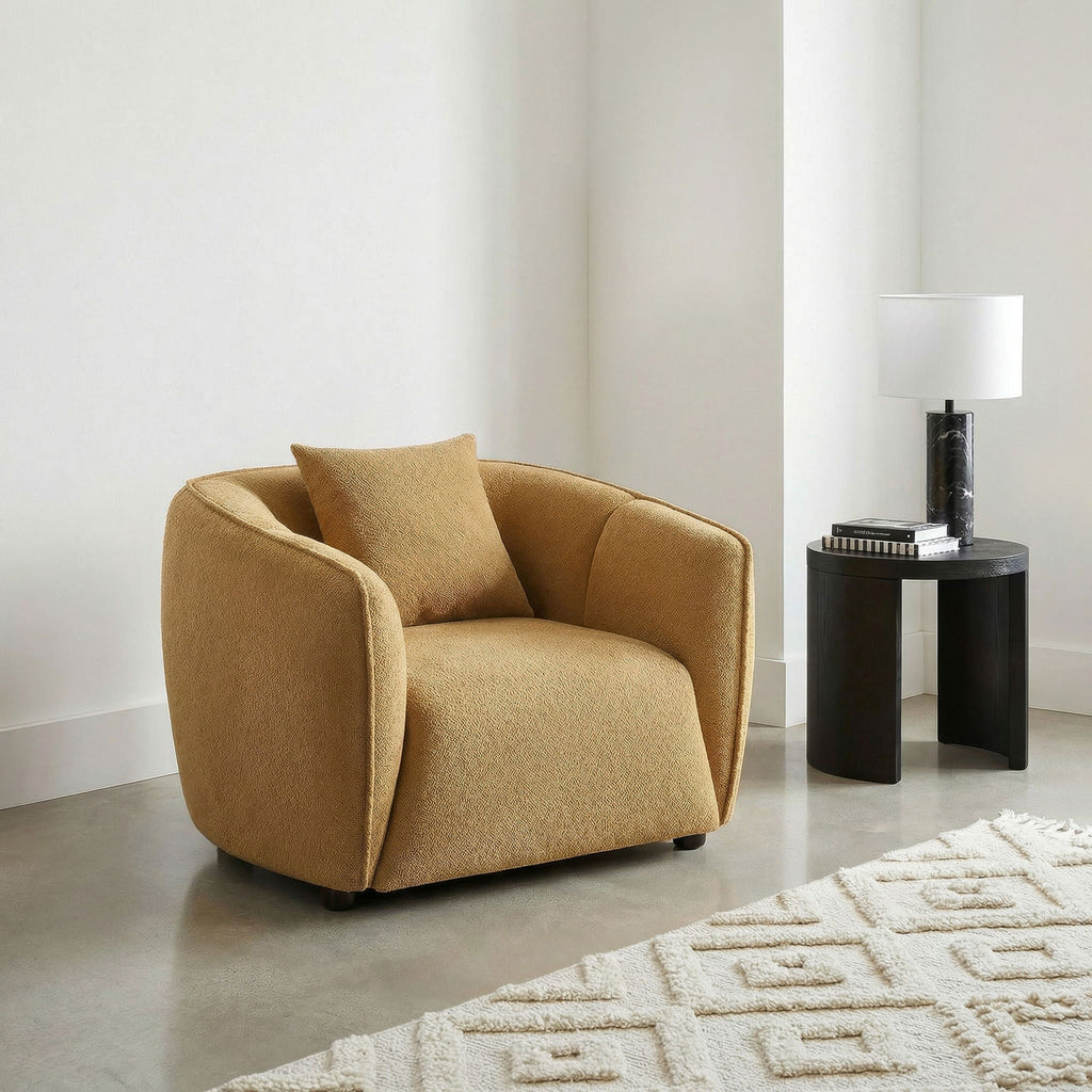 Aleisha Channel-Tufted Accent Chair — Mustard