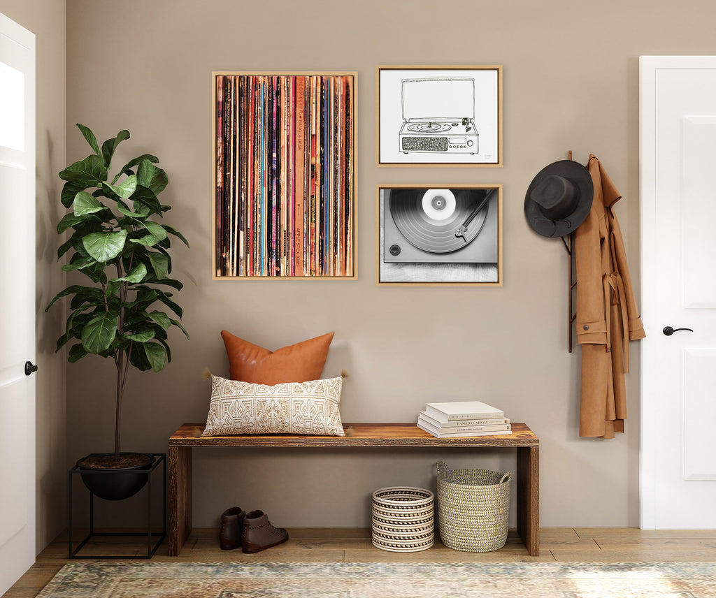 Sylvie Record Player Framed Canvas Set by Various Artists