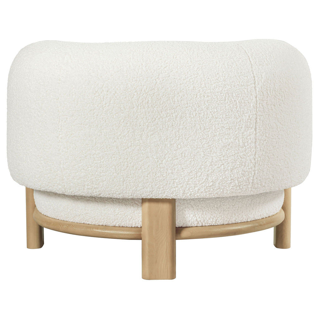 Lawler Bouclé Barrel Accent Chair — Ivory & Natural