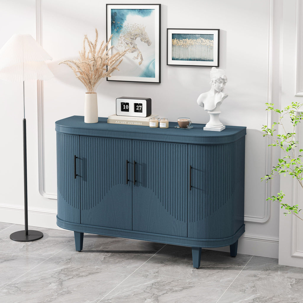 Curved Four-Door Sideboard — Blue