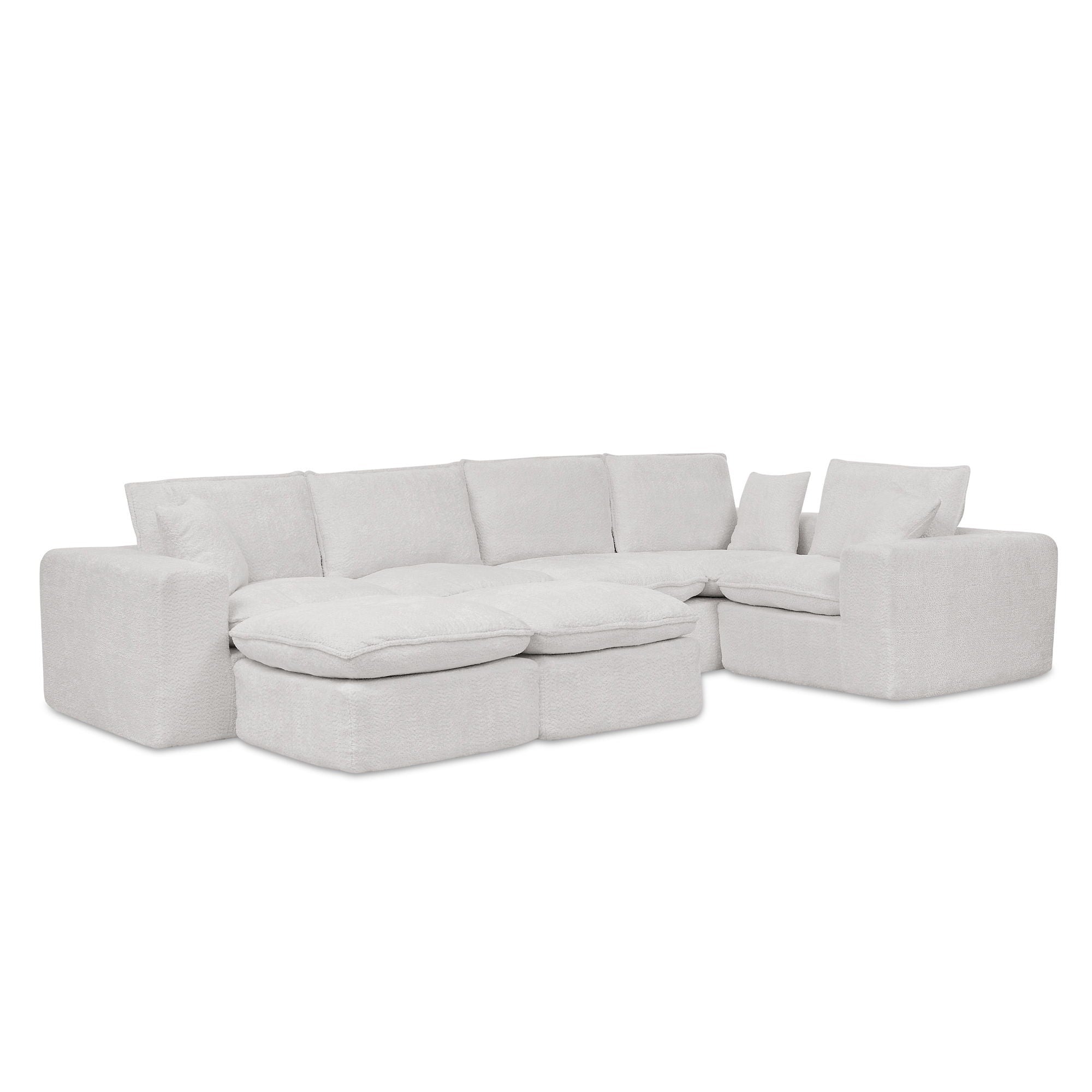 Cloud-Comfort Modular Sectional Sofa with Moveable Ottoman