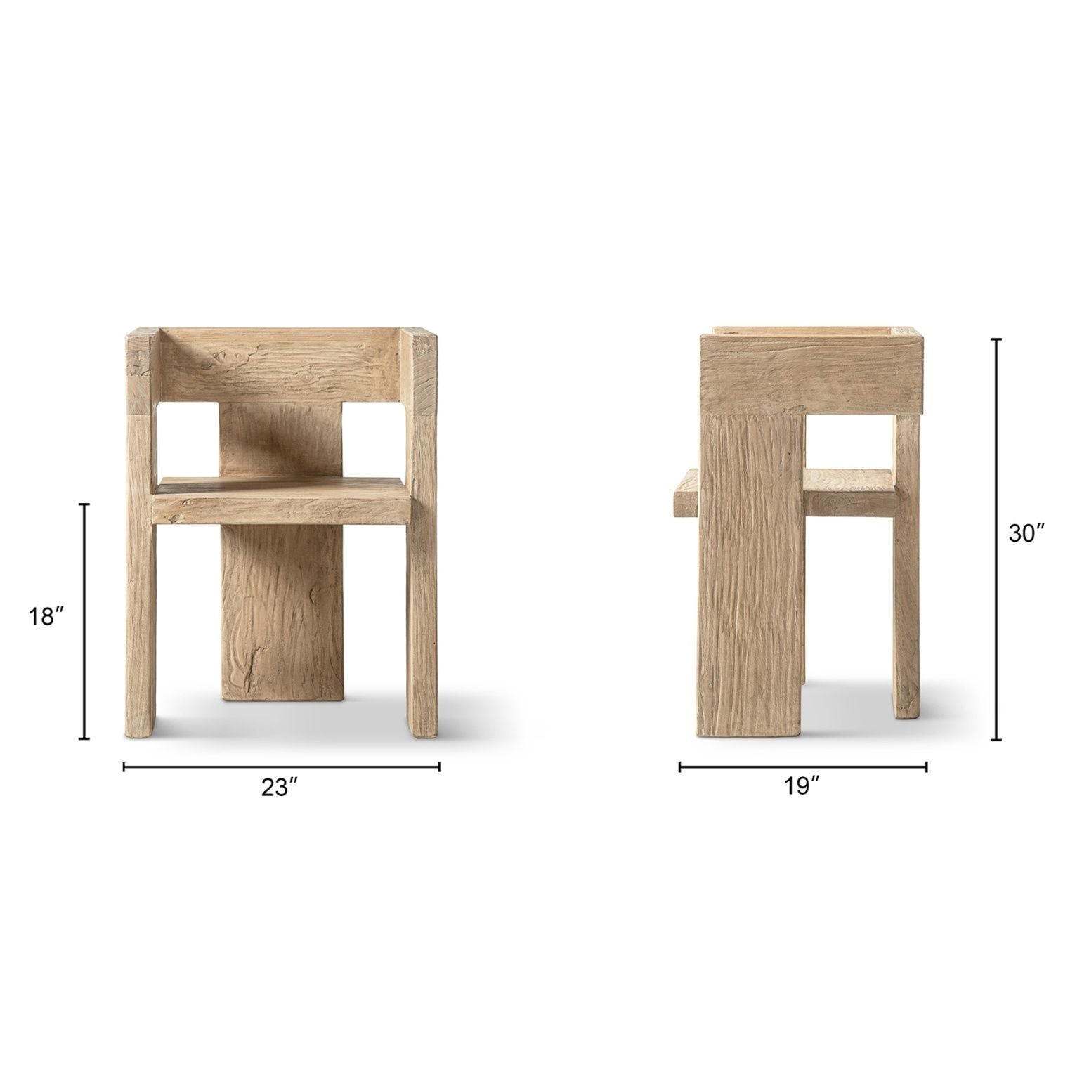 Avenel Sculptural Reclaimed Elm Accent Chair