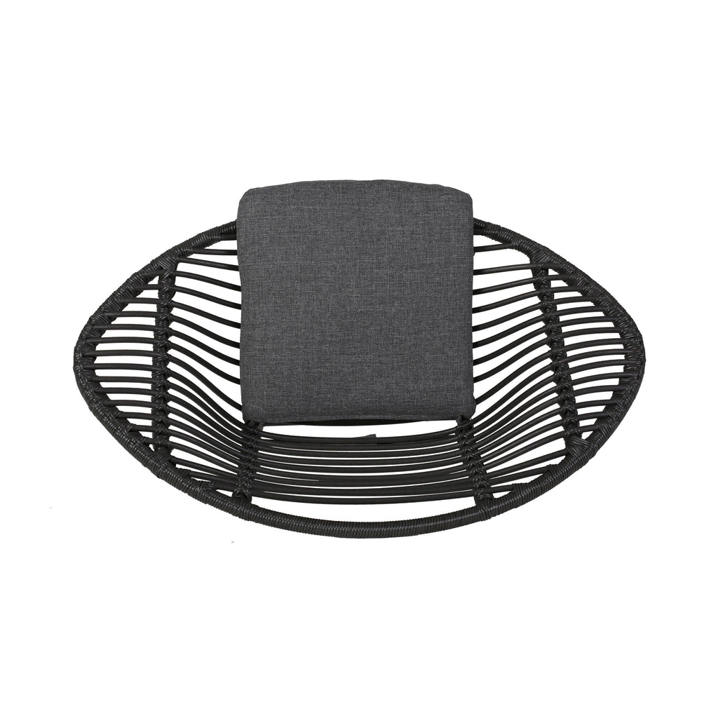 Cordella Outdoor Woven Wicker Chairs with Cushions, Set of 2