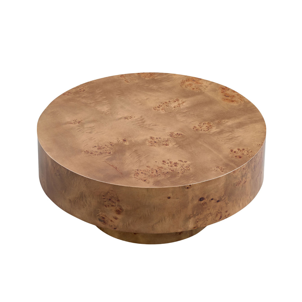 Burl Walnut Pedestal Coffee Table