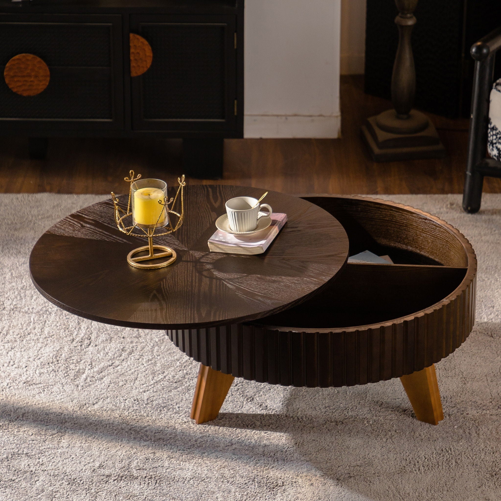 Round Wood Coffee Table