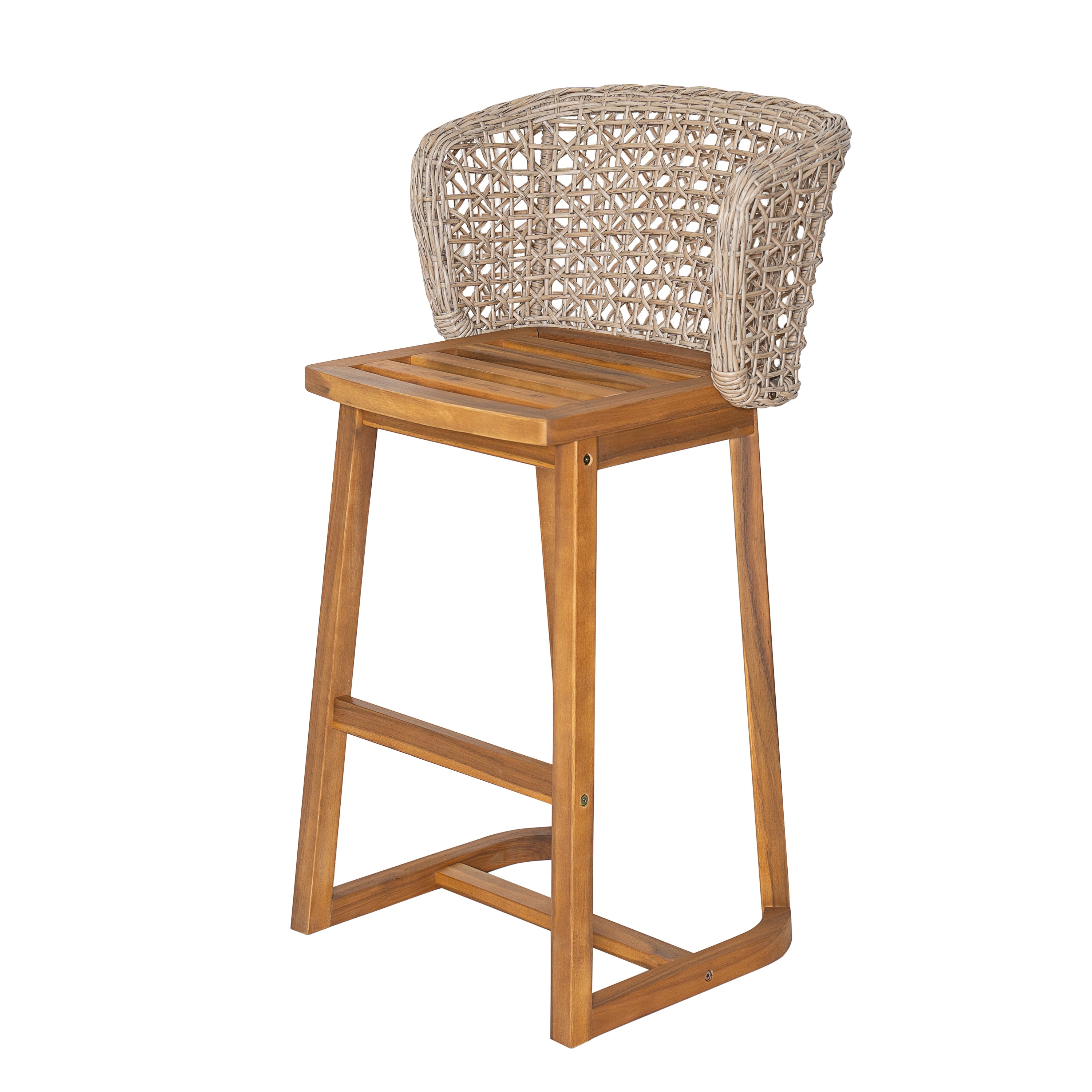 Outdoor Acacia Wood Bar Stools (Set of 2)