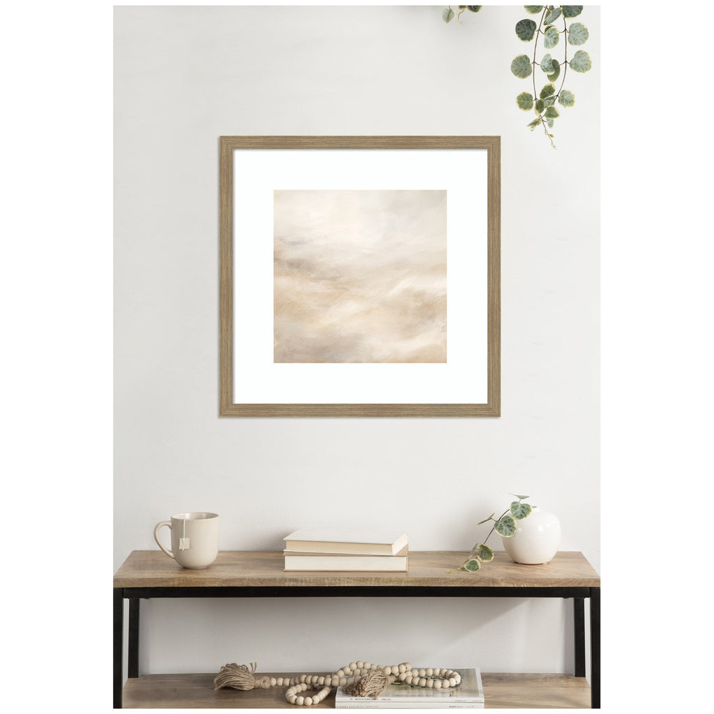 Tonal Abstract Textural White and Beige Light Natural Neutrals by The Creative Bunch Studio Framed Wall Art Print