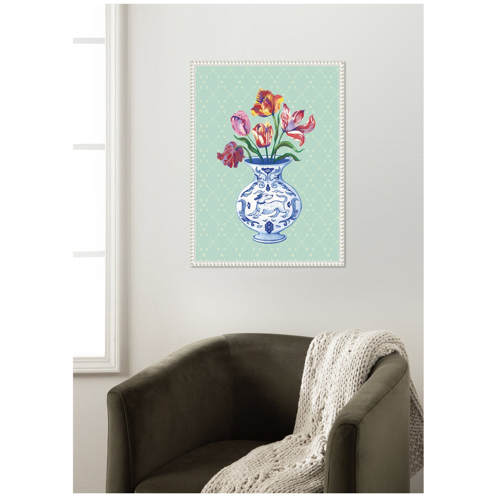 Tulip Vase by Lucia Gianello Framed Canvas Wall Art Print