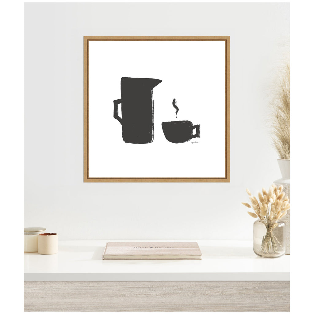 Coffee by Gabrielly Guedes Framed Canvas Wall Art Print